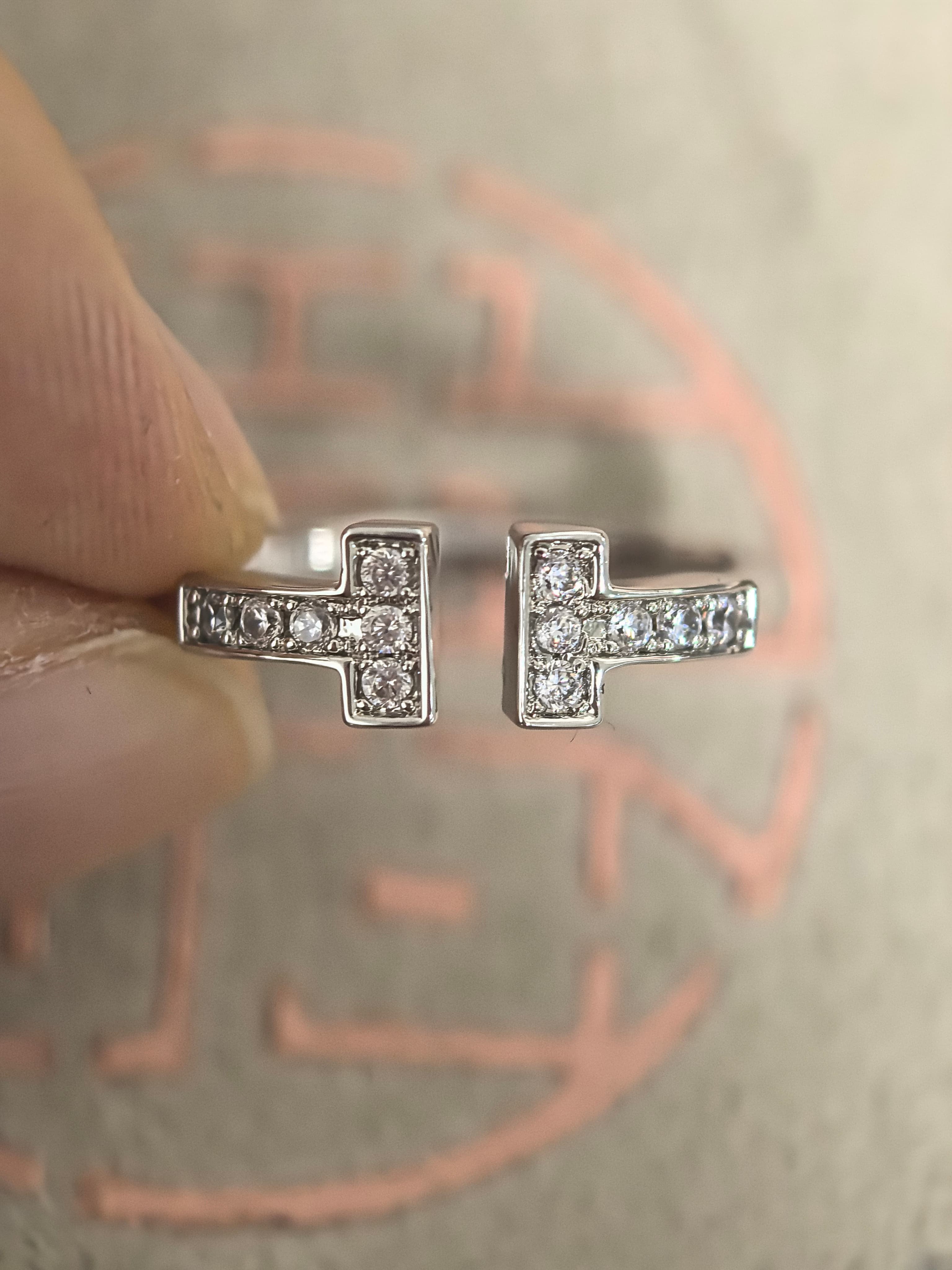 티파니 풀 다이아 더블 T 반지 상세 이미지 7