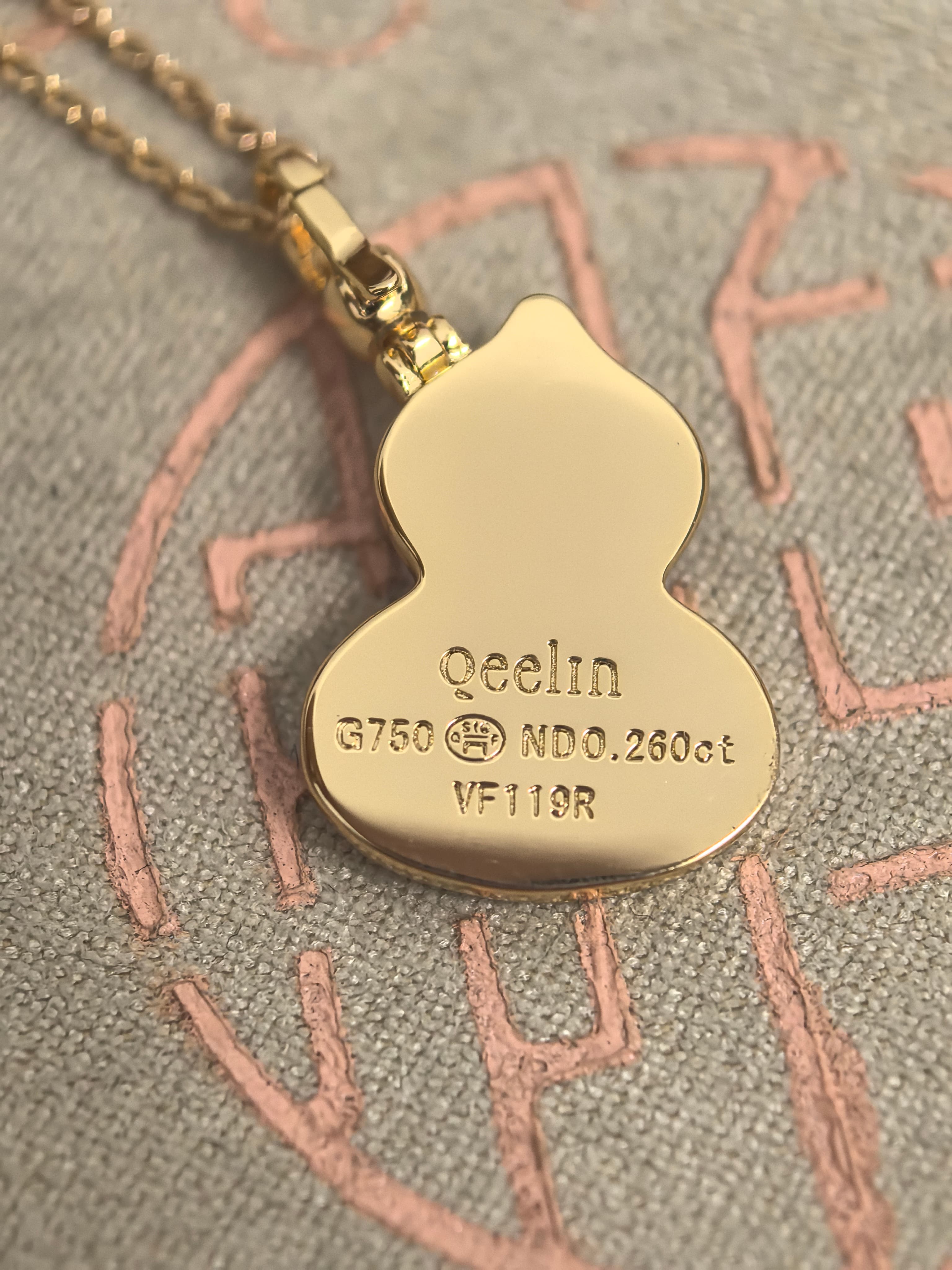Queelin 빅 호리병 핑크 자개 목걸이 상세 이미지 8