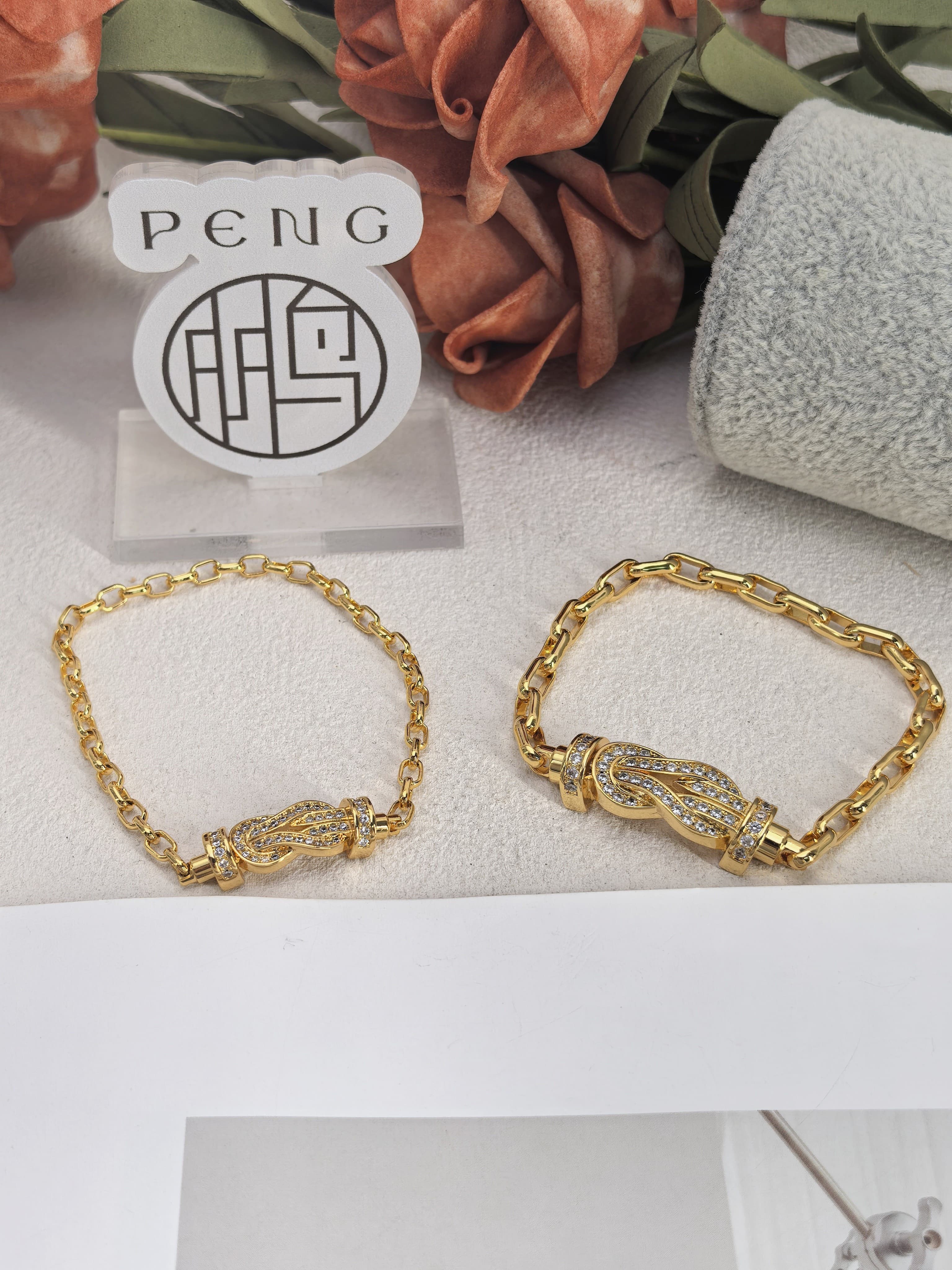 프레드 뱀부 체인 브레이슬릿 / 풀 파베 8자 버클 상세 이미지 22