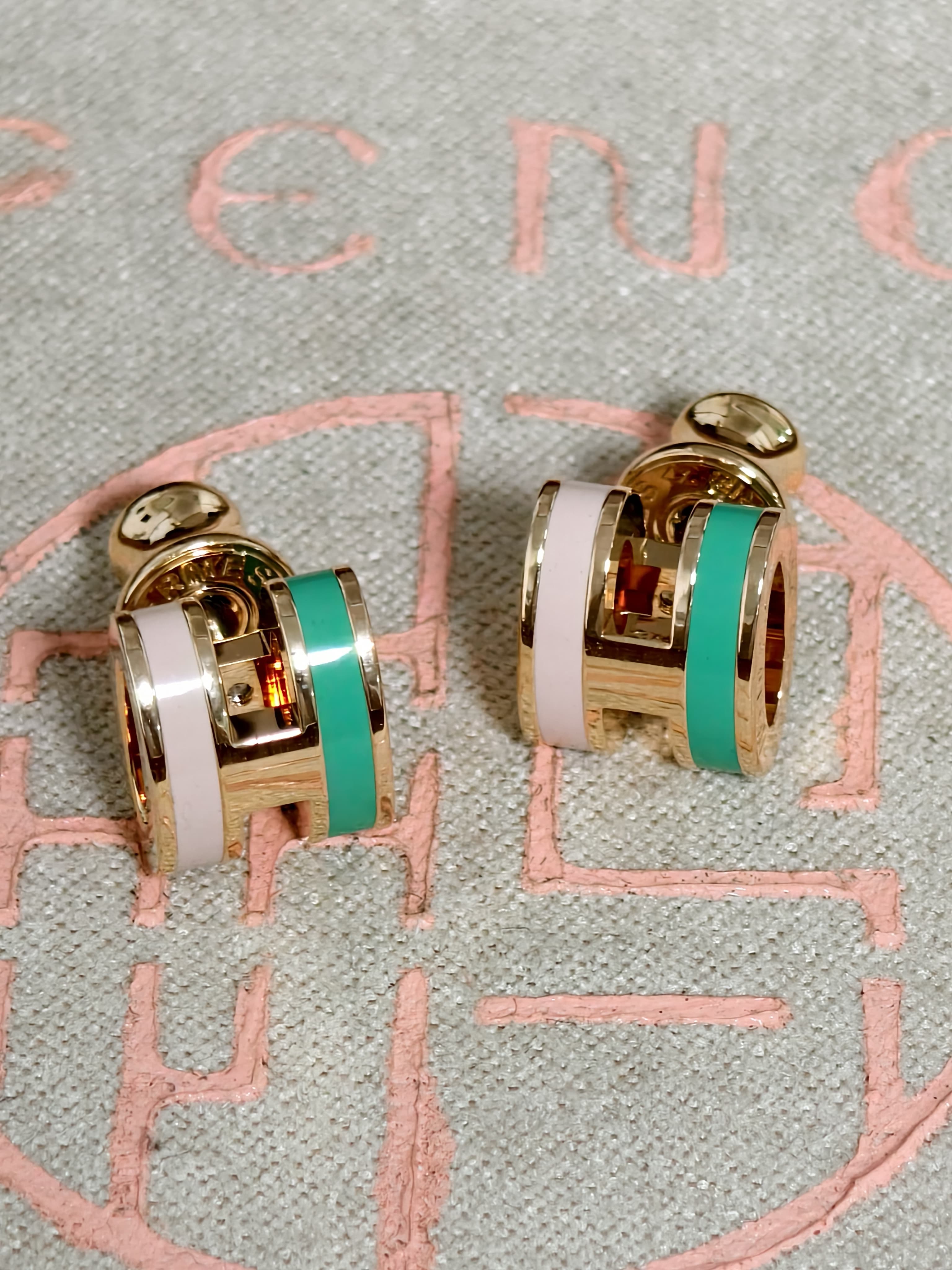 에르메스(HERMÈS) 신상 H 투톤 귀걸이 상세 이미지 7